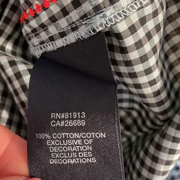ROBERT GRAHAM Button Down Shirt Black & Gray Check Size XL EUC - Picture 8 of 8